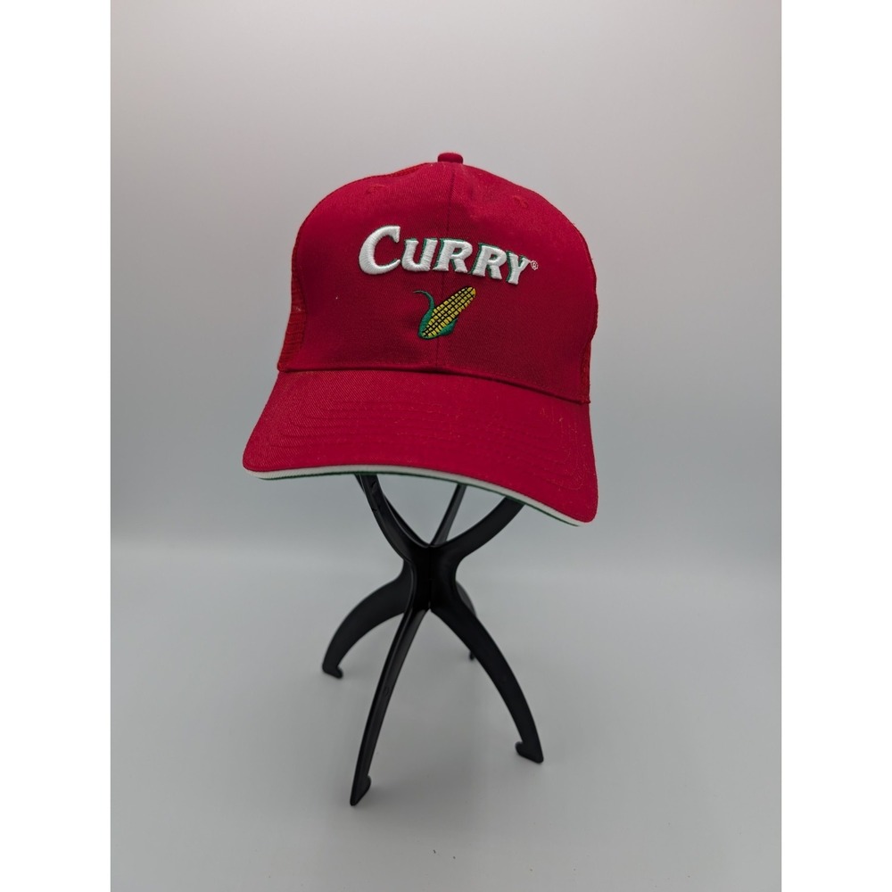 Curry Seed Corn Strapback Trucker Hat Red OSFA K Products